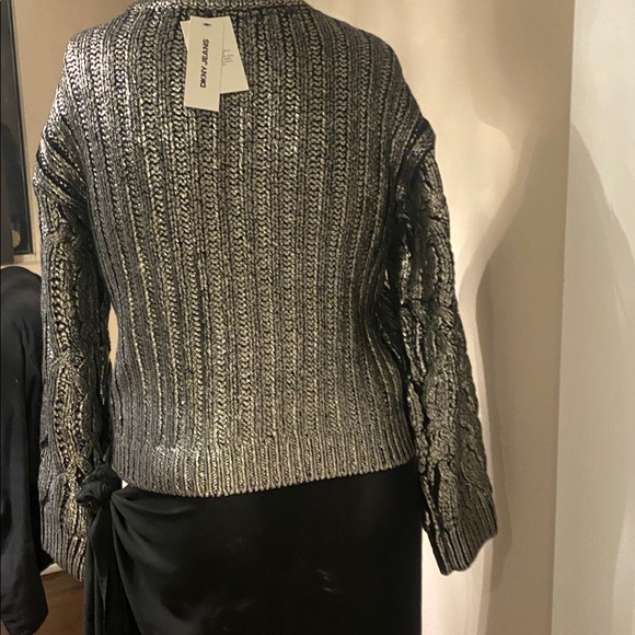 DKNY Black and Silver Knit Sweater - Picture 6 of 10